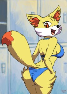 Rating: Questionable Score: 0 Tags: amber_eyes anthro anthrofied bikini breasts butt canid canine cheek_tuft clothed clothed_anthro clothed_female clothing dipstick_tail e621 eyelashes facial_tuft fangs female female_anthro fennekin fur generation_6_pokemon inner_ear_fluff leg_tuft mammal markings nintendo open_mouth pokemon pokemon_(species) pokemorph poopysocks9 red_eyes red_inner_ear_fluff skimpy solo swimwear tail tail_markings teeth thigh_tuft tuft two-piece_swimsuit yellow_body yellow_fur User: bunchy7s
