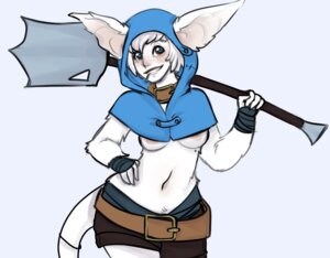 Rating: Questionable Score: 0 Tags: belly belt blue_eyes breasts collar crossgender dota e621 female freckles fur hair holding_object holding_tool hood long_ears meepo_the_geomancer shovel solo tail tools unknown_artist valve valve_corporation white_body white_fur white_hair User: bunchy7s