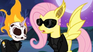 Rating: Safe Score: 0 Tags: bat_pony bat_wings bone burning chadrocco chain clothing crossover cutie_mark duo e621 equid equine eyewear fangs female feral fire flutterbat_(mlp) fluttershy_(mlp) friendship_is_magic full_moon fur ghost_rider hair hasbro horn hybrid jacket leather leather_clothing leather_jacket leather_topwear male mammal marvel membrane_(anatomy) membranous_wings moon my_little_pony mythological_creature mythological_equine mythology night outside pink_hair skull sunglasses teeth topwear unicorn wings yellow_body yellow_fur User: bunchy7s
