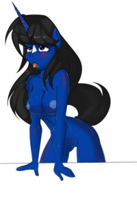 Rating: Questionable Score: 0 Tags: 2011 2:3 absurd_res anthro black_hair blue_body blue_fur blue_nipples blush breasts digital_media_(artwork) e621 equid equine facial_markings fan_character female fur hair hasbro head_markings hi_res horn klodette kloudmutt long_hair mammal markings my_little_pony mythological_creature mythological_equine mythology nipples nude open_mouth red_eyes short_hair simple_background solo standing tail tongue tongue_out unicorn white_background white_markings User: bunchy7s