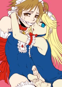 Rating: Explicit Score: 0 Tags: 2boys blonde_hair blue_eyes blush brown_eyes brown_hair canon_crossdressing cloth_gag crossdressing femboy femboy_on_femboy hanamura_yousuke kuma kuma_(persona_4) long_hair looking_at_viewer male male_only megami_tensei persona persona_4 pink_background rule34 small_but_hung teddie trap trap_on_trap yaoi User: bunchy7s