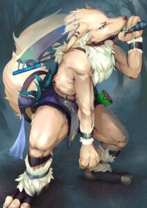 Rating: Safe Score: 0 Tags: anthro belt biceps biped bottomwear canid canine canis claws clothed clothing collar e621 ear_piercing fantasy forest fur green_eyes hair male mammal melee_weapon muscular muscular_anthro muscular_male outside piercing plant polearm pose scythe shizuru shorts solo standing tail toe_claws topless tree warrior weapon wolf wood User: bunchy7s