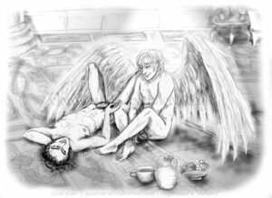 Rating: Explicit Score: 0 Tags: 2boys angel angel_wings anthony_j_crowley aziraphale black_hair crossed_legs crowley dark_hair feathered_wings gay good_omens laying laying_down laying_on_back laying_on_floor laying_on_ground light_hair male male/male male_focus male_only melanthe naked penile penis quantum_witch rule34 sitting vulgarweed white_hair white_wings wings User: bunchy7s