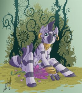 Rating: Questionable Score: 0 Tags: 2012 abstract_background anthro anthrofied atryl blue_eyes breasts digital_media_(artwork) e621 ear_piercing equid equine female flower friendship_is_magic hasbro hooves jewelry looking_at_viewer mammal my_little_pony nude piercing plant simple_background solo stripes tail zebra zecora_(mlp) User: bunchy7s