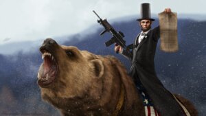 Rating: Safe Score: 0 Tags: 16:9 2010 4k abraham_lincoln absurd_res accessory american_civil_war american_flag ar-15 assault_rifle bear beard black_hair black_nose blue_eyes bow_(feature) bow_tie brown_body brown_fur clothing detailed detailed_background detailed_fur dual_holding duo e621 english_text facial_hair feral flag flag_(object) fur gun hair hat headgear headwear hi_res holding_gun holding_object holding_parchment holding_ranged_weapon holding_rifle holding_weapon human jewelry lapel_pin m4 male mammal necklace open_mouth outside paper parchment pin_accessory pin_button portrait ranged_weapon reddit rifle sharp_teeth sharpwriter sky snoo snow snowing suit teeth text three-quarter_portrait tongue top_hat united_states_of_america url watermark weapon wearing_flag weaver_rail widescreen User: bunchy7s