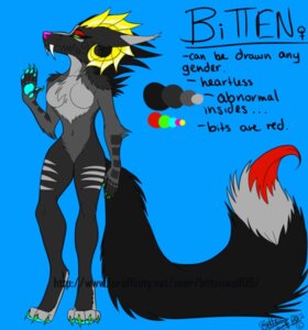 Rating: Questionable Score: 0 Tags: 2012 anthro bitten_(character) bittenwolf breasts canid canine canis e621 female mammal model_sheet solo tail wolf User: bunchy7s