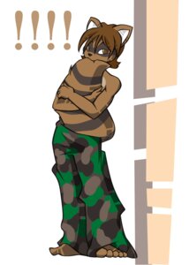 Rating: Safe Score: 0 Tags: anthro barefoot biped black_nose bottomwear brown_body brown_eyes brown_fur brown_hair camo camo_bottomwear camo_clothing camo_pants camo_print clothed clothing e621 exclamation_point fangs feet fluffy fluffy_tail fur hair holding_tail inspectornills looking_at_viewer male mammal markings oversized_bottomwear oversized_clothing oversized_pants pants pattern_bottomwear pattern_clothing pattern_pants procyonid raccoon simple_background solo standing striped_markings striped_tail stripes tail tail_hug tail_markings teeth white_background User: bunchy7s