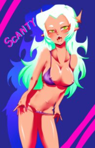 Rating: Questionable Score: 0 Tags: bra breasts character_name demon demon_girl female green_eyes green_hair horns lingerie long_hair nabe_(ingenmame) navel nipples open_mouth panties panty_&amp;_stocking_with_garterbelt panty_pull pointy_ears purple_bra purple_panties red_skin rule34 scanty_daemon solo underwear underwear_only User: bunchy7s