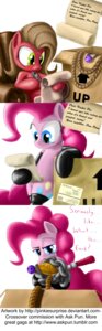 Rating: Explicit Score: 0 Tags: 2012 absurd_res ask_pun ball_gag bdsm blush bondage bound comic cutie_mark dessert duo e621 earth_pony english_text equid equine female feral food friendship_is_magic gag hasbro hi_res horse humor mammal my_little_pony pastry pie pinkie_pie_(mlp) pinkiesurprise pony pun pun_pony rope text tumblr url User: bunchy7s