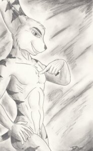 Rating: Questionable Score: 0 Tags: 5_fingers anthro charcoal_(artwork) e621 fingers fur gesture greyscale hand_gesture hand_on_hip hi_res humanoid_hands iudicium86 lombax long_ears looking_aside looking_at_viewer male mammal monochrome nude pointing pointing_at_self portrait ratchet_(ratchet_and_clank) ratchet_and_clank side_view signature simple_background smile solo sony_corporation sony_interactive_entertainment stripes tail three-quarter_portrait traditional_media_(artwork) User: bunchy7s