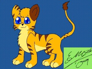 Rating: Safe Score: 0 Tags: 2009 4:3 ambiguous_gender blue_eyes digitigrade e621 felid feral fur mammal marquis2007 orange_body orange_fur pantherine pattern_background quadruped simple_background solo stripes tail tiger toony young young_feral User: bunchy7s