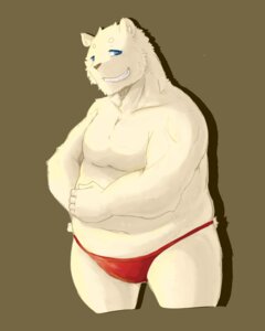 Rating: Safe Score: 0 Tags: 4:5 bear blue_eyes clothed clothing e621 hi_res male mammal maruyama_tatsumaru overweight overweight_male polar_bear solo topless ursine User: bunchy7s