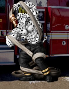 Rating: Safe Score: 0 Tags: abs anthro athletic biceps big_muscles black_body black_fur black_nose blue_eyes boots bottomwear canid canine canis clenched_teeth clothed clothing clumsy dalmatian domestic_dog e621 entangled fangs fire_engine fire_hose firefighter footwear fur hose male mammal markings muscular muscular_anthro muscular_male nipples pants pecs pose shoes solo spots sudonym teeth topless truck turnout_gear uniform vehicle white_body white_fur User: bunchy7s