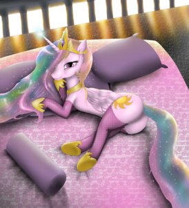 Rating: Questionable Score: 0 Tags: bed butt clothing crown cutie_mark e621 equid equine feathered_wings feathers female feral footwear friendship_is_magic furniture hair hasbro headgear hi_res hooves horn ichigo-star legwear looking_at_viewer mammal multicolored_hair my_little_pony mythological_creature mythological_equine mythology pillar pillow princess_celestia_(mlp) purple_eyes quadruped royalty smile socks solo sparkles tail white_body white_feathers winged_unicorn wings User: bunchy7s