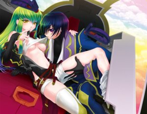 Rating: Explicit Score: 0 Tags: breasts c.c. code_geass erect_nipples female green_eyes green_hair lelouch_lamperouge long_hair minami_(apricot_tea) nipples open_clothes purple_eyes purple_hair rule34 scar shirt_lift shirt_pull shorts thighhighs zero_(code_geass) User: bunchy7s