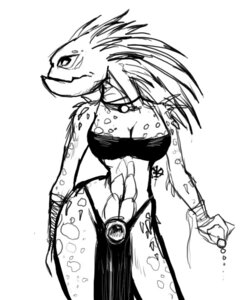 Rating: Questionable Score: 0 Tags: alien anthro breasts clothed clothing e621 female kroot monochrome simple_background skimpy solo unknown_artist warhammer_(franchise) warhammer_40000 white_background User: bunchy7s