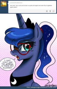 Rating: Safe Score: 0 Tags: 2014 ask_blog blue_body blue_eyes blue_feathers blue_hair e621 english_text equid equine eyewear feathered_wings feathers female feral friendship_is_magic glasses hair hasbro horn john_joseco long_hair mammal my_little_pony mythological_creature mythological_equine mythology princess_luna_(mlp) solo text url winged_unicorn wings User: bunchy7s Rating: Safe Score: 0 Tags: 2014 ask_blog blue_body blue_eyes blue_feathers blue_hair e621 english_text equid equine eyewear feathered_wings feathers female feral friendship_is_magic glasses hair hasbro horn john_joseco long_hair mammal my_little_pony mythological_creature mythological_equine mythology princess_luna_(mlp) solo text url winged_unicorn wings User: bunchy7s