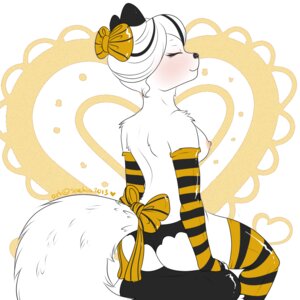 Rating: Questionable Score: 0 Tags: 1:1 2013 accessory anthro armwear biped black_clothing black_markings blush bow_(feature) bow_accessory bow_ribbon breasts canid canine canis clothed clothing digital_media_(artwork) e621 eyelashes eyes_closed female fluffy fluffy_tail frilly frilly_background frilly_heart fur furgonomics hair hair_accessory hair_bow hair_ribbon heart_after_signature heart_background heart_in_signature heart_symbol legwear mammal markings mostly_nude nipples orange_clothing ribbons saetia signature simple_background sitting skimpy solo stockings tail tail_accessory tail_bow tail_ribbon text_with_heart thong topless underwear white_background white_body white_fur wolf User: bunchy7s