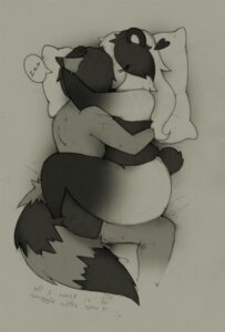 Rating: Safe Score: 0 Tags: anthro bear big_butt bird's-eye_view black_and_grey black_clothing black_topwear bottomless bottomwear boxers_(clothing) butt clothed clothing cuddling duo e621 english_text eyes_closed female fluffy fluffy_tail giant_panda grey_bottomwear grey_clothing heart_boxers heart_clothing heart_pattern heart_pattern_underwear heart_symbol heart_underwear high-angle_view hug huge_butt luna_paws male mammal markings monochrome partially_clothed pattern_clothing pattern_underwear pillow procyonid raccoon ring_(marking) ringed_tail romantic romantic_couple shorts sideway_missionary_position simple_background sleeping slightly_chubby smokyjai spliff_coon striped_markings striped_tail stripes tail tail_markings text thick_thighs topless topwear tube_top unavailable_at_source underwear User: bunchy7s