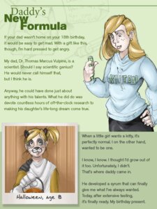 Rating: Safe Score: 0 Tags: 2008 3:4 angrboda blonde_hair clothing comic costume domestic_cat e621 ear_piercing english_text felid feline felis female hair human mammal piercing ponytail text transformation User: bunchy7s