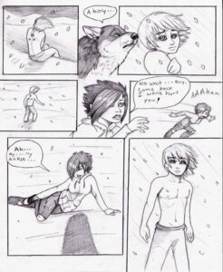 Rating: Safe Score: 0 Tags: ambiguous_gender canid canine canis clothed clothing comic coop_(wrng) dialogue duo e621 english_text female feral graphite_(artwork) greyscale human male mammal monochrome natsume_(wrng) natsumewolf oz_(wrng) rikku text traditional_media_(artwork) wolf wolf's_rain wolf's_rain_next_generation User: bunchy7s