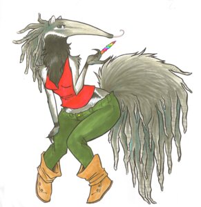 Rating: Safe Score: 0 Tags: anteater anthro black_eyes boots bottomwear candy clothing denim denim_bottomwear denim_clothing dessert dreadlocks e621 female food footwear fur giant_anteater grey_body grey_fur jeans long_snout long_tongue looking_at_viewer mammal pants pilosan roux_(artist) shoes simple_background snout solo tail tomhoshino tongue white_background xenarthran User: bunchy7s