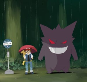Rating: Safe Score: 0 Tags: ambiguous_gender ash's_pikachu ash_ketchum black_eyes bus_stop detailed_background digital_media_(artwork) duo_focus e621 eyes_closed feral forest fur generation_1_pokemon gengar ghibli group human jacky_(pixiv_288210) male mammal my_neighbor_totoro narrow_hips nintendo outside parody pikachu plant pokemon pokemon_(species) pokemon_trainer raining red_eyes rodent text toony totoro_bus_stop translated tree wood yellow_body yellow_fur User: bunchy7s