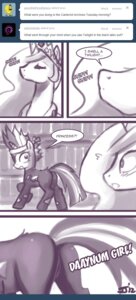Rating: Explicit Score: 0 Tags: 2012 ask_blog butt comic crown dialogue duo e621 english_text equid equine eye_patch eyewear female female/female feral friendship_is_magic hair hasbro headgear hi_res horn john_joseco latex mammal monochrome my_little_pony mythological_creature mythological_equine mythology princess_celestia_(mlp) quadruped signature tail text tumblr twilight_sparkle_(mlp) unicorn User: bunchy7s