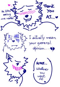 Rating: Questionable Score: 0 Tags: anthro beaugilliam blue_and_white canid canine dialogue duo e621 english_text line_art male mammal monochrome text User: bunchy7s Rating: Questionable Score: 0 Tags: anthro beaugilliam blue_and_white canid canine dialogue duo e621 english_text line_art male mammal monochrome text User: bunchy7s