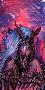 Rating: Safe Score: 0 Tags: ambiguous_gender boarwhore bone death e621 equid equine feathered_wings feathers feral friendship_is_magic hasbro horn mammal my_little_pony mythological_creature mythological_equine mythology princess princess_celestia_(mlp) purple_body purple_feathers royalty skull solo winged_unicorn wings User: bunchy7s