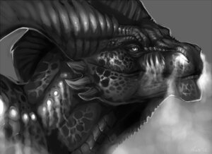 Rating: Safe Score: 0 Tags: 2012 ambiguous_gender deris dragon e621 horn looking_at_viewer monochrome mythological_creature mythological_scalie mythology rhyu scalie smoke smoke_from_nose solo User: bunchy7s