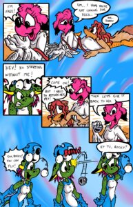 Rating: Safe Score: 0 Tags: :d anthro canid canine chicken_costume clothing comic confusion costume david_hopkins e621 english_text female fox fursuit happy hi_res lizard mammal otter_suit pain pet_rock reptile rock scalie smile text throwing User: bunchy7s