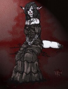 Rating: Safe Score: 0 Tags: aerynoustinne alternative_fashion black_body black_clothing black_fur black_hair canid canine canis clothed clothing dipstick_ears dipstick_tail dress dyrlasha e621 ear_markings ear_piercing elf female front_view fully_clothed fur goth hair humanoid looking_at_viewer mammal markings multicolored_ears multicolored_tail piercing sad sitting solo tail tail_markings two_tone_tail white_body white_fur wolf User: bunchy7s