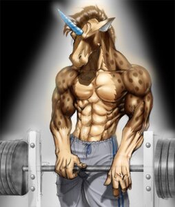 Rating: Safe Score: 0 Tags: 5_fingers abs anthro barbell big_muscles bottomwear brown_body brown_fur brown_hair bulge clothed clothing colored_sketch dipstick_ears dynotaku dynotaku_(character) e621 ear_markings equid equine fingers front_view fur gloves_(marking) hair horn male mammal mane markings multicolored_ears muscular muscular_anthro muscular_male mythological_creature mythological_equine mythology pants sketch solo spotlight tan_body tan_fur topless unicorn User: bunchy7s