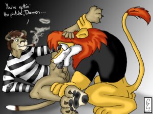 Rating: Explicit Score: 0 Tags: 2boys anthro bottomless canislupusvulgaris d.a.r.e. daren fellatio gay lion male male_only mascot penis rule34 side_view yaoi User: bunchy7s
