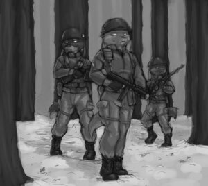 Rating: Safe Score: 0 Tags: anthro canid canine canis detailed_background digital_media_(artwork) e621 forest greyscale group gun lagomorph leporid m1_garand male mammal midair military monochrome outside plant rabbit ranged_weapon rifle submachine_gun tail tetarga thompson_gun tree weapon wolf wood world_war_2 User: bunchy7s