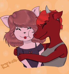 Rating: Safe Score: 0 Tags: anthro domestic_cat dragon duo e621 eyes_closed felid feline felis female hi_res hug mammal mythological_creature mythological_scalie mythology nesskitty ninavor scalie simple_background tongue tongue_out User: bunchy7s