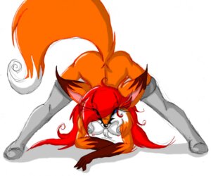 Rating: Questionable Score: 0 Tags: anthro bent_over blue_eyes breasts butt canid canine cleavage clothed clothing e621 eye_through_hair female fox fur hair hair_over_eye hi_res inviting looking_at_viewer mammal mausaba_(artist) mya_(mausaba) nipples one_eye_obstructed orange_body orange_fur presenting presenting_hindquarters raised_tail red_hair solo tail translucent translucent_hair wide_hips User: bunchy7s