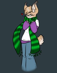Rating: Safe Score: 0 Tags: anthro biped bottomwear clothed clothing dipstick_ears e621 ear_markings ear_tuft eyes_closed eyewear felid feline femboy fully_clothed fur glasses hair heart_symbol inner_ear_fluff kitt-n-valentine lynx male mammal markings multicolored_ears oddisyn pants portrait scarf shirt short_hair short_tail solo standing sweater tail tan_body tan_fur tan_hair three-quarter_portrait topwear tuft winter User: bunchy7s