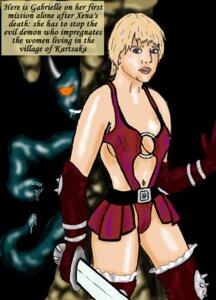 Rating: Explicit Score: 0 Tags: bikini_armor blue_eyes cameltoe english_text female female_focus gabrielle_(xena) gauntlets pussy rule34 short_hair sword thighhighs xena_warrior_princess User: bunchy7s