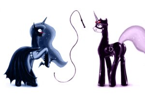 Rating: Safe Score: 0 Tags: 2012 blush butt clothing dobromyslov dress duo e621 equid equine eyewear female feral friendship_is_magic goggles hasbro horn latex mammal my_little_pony mythological_creature mythological_equine mythology parody princess_celestia_(mlp) princess_luna_(mlp) quadruped sibling_(lore) simple_background sister_(lore) sisters_(lore) tail unicorn whip white_background winged_unicorn wings User: bunchy7s