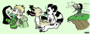 Rating: Safe Score: 0 Tags: alternative_fashion anthro black_hair blonde_hair chival_(character) cross duo e621 felid feline female glamfur goth hair human inverted_cross lemur licking long_hair lynx mammal primate ring-tailed_lemur short_hair strepsirrhine tail tongue tongue_out zeriara zeriara_(character) User: bunchy7s
