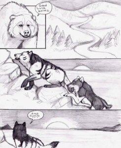 Rating: Safe Score: 0 Tags: bear canid canine canis comic coop_(wrng) dialogue digitigrade e621 english_text female feral good_luck good_wishes greyscale male mammal monochrome natsume_(wrng) natsumewolf oz_(wrng) quadruped rikku species_in_dialogue speech_bubble tail text wolf wolf's_rain wolf's_rain_next_generation User: bunchy7s