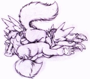 Rating: Explicit Score: 0 Tags: anthro anus armwear ass_up bandai_namco butt canid canine chest_tuft clothing digimon digimon_(species) duo e621 elbow_gloves female female/female fur genitals gloves handwear intraspecies lying mammal monochrome on_front on_side oral purple_and_white raised_tail renamon sketch tail tuft unknown_artist vulva User: bunchy7s