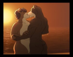 Rating: Questionable Score: 0 Tags: 2010 anthro anthro_on_anthro bear black_border border breasts brown_hair butt canid canine canis detailed_background domestic_dog duo e621 female hair kissing love male male/female mammal mikhail_(spotty_the_cheetah) natasha_(spotty_the_cheetah) nude outside overweight romantic romantic_ambiance romantic_couple slightly_chubby spotty_the_cheetah sunset water User: bunchy7s