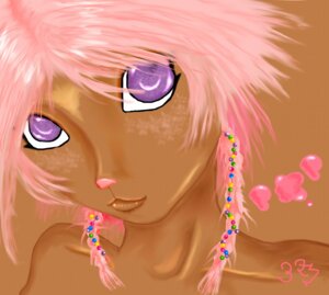 Rating: Safe Score: 0 Tags: accessory anthro beads brown_body brown_fur e621 female fur gizzy hair hair_accessory hair_beads haplorhine looking_at_viewer mammal monkey pink_hair primate rainbow seed_beads solo User: bunchy7s