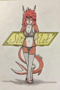 Rating: Safe Score: 0 Tags: absurd_res anthro aquatic biped bra breasts cleavage clothed clothing diane_resenov e621 female fish footwear foxxtrot hair heart_symbol hi_res high_heels legwear looking_at_viewer navel non-mammal_breasts panties pumps red_hair shark shoes sign solo standing stockings traditional_media_(artwork) underwear User: bunchy7s