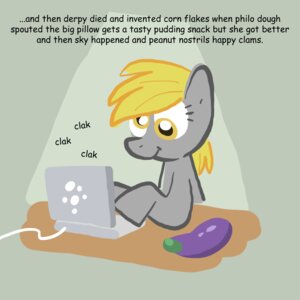 Rating: Safe Score: 0 Tags: 1:1 comic_sans computer cross-eyed derp_eyes derpy_hooves_(mlp) e621 eggplant electronics english_text equid equine fanfiction female feral food friendship_is_magic fruit hasbro horse mammal my_little_pony plant pony simple_background solo text toony typing unknown_artist User: bunchy7s