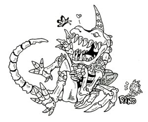 Rating: Safe Score: 0 Tags: animated_skeleton arthropod bandai_namco black_and_white bone butterfly claws digimon digimon_(species) dinogomonni dinosaur e621 heart_symbol insect lepidopteran line_art male monochrome prehistoric_species reptile scalie simple_background skeleton skullgreymon solo tail teeth undead User: bunchy7s