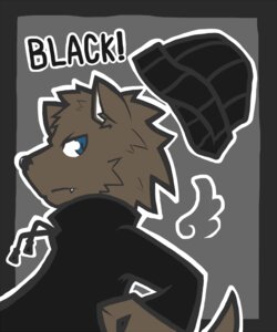 Rating: Safe Score: 0 Tags: anthro beanie black_clothing blue_eyes brown_body brown_fur brown_hair canid canine canis clothed clothing domestic_dog e621 english_text fur grey_background hair hat headgear headwear looking_aside male mammal otoutama outline short_hair side_view simple_background solo text toony User: bunchy7s
